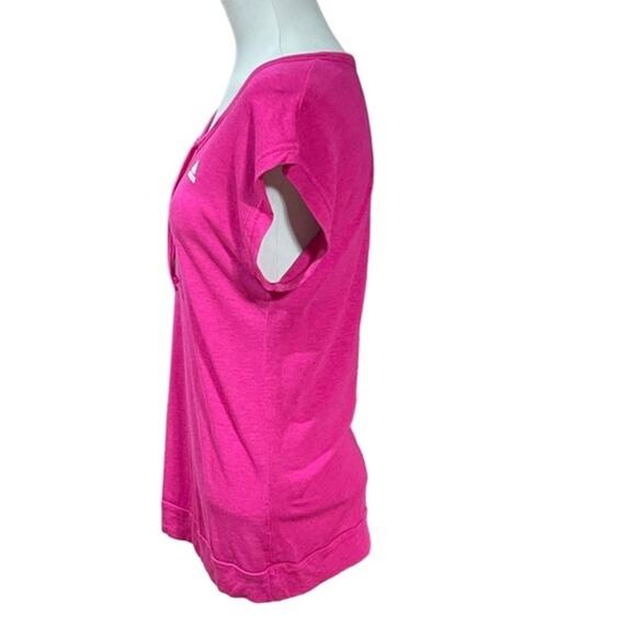 Adidas Cap Sleeve Wide Neck Tie Top Pink Large - Picture 3 of 8